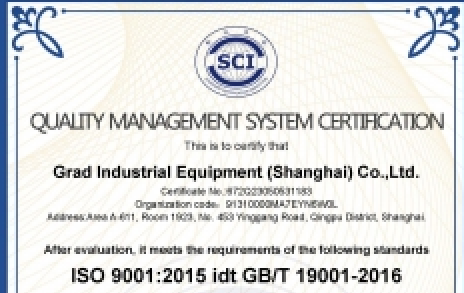 Grad ™ Obtaining ISO9001 certificate